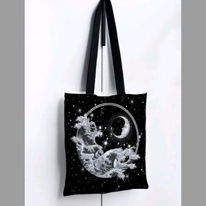 Night Waves Canvas Bag